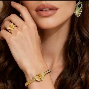 Butterfly Jewelry Set Ring and Bracelet
